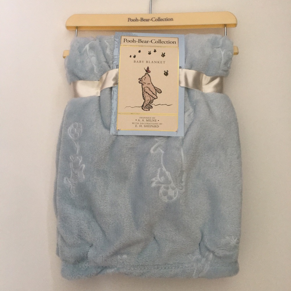 Baby Blanket Embossed Winnie the Pooh Theme Baby Gift NEW | Pooh Bear Collection